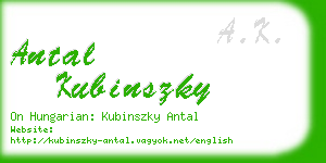 antal kubinszky business card